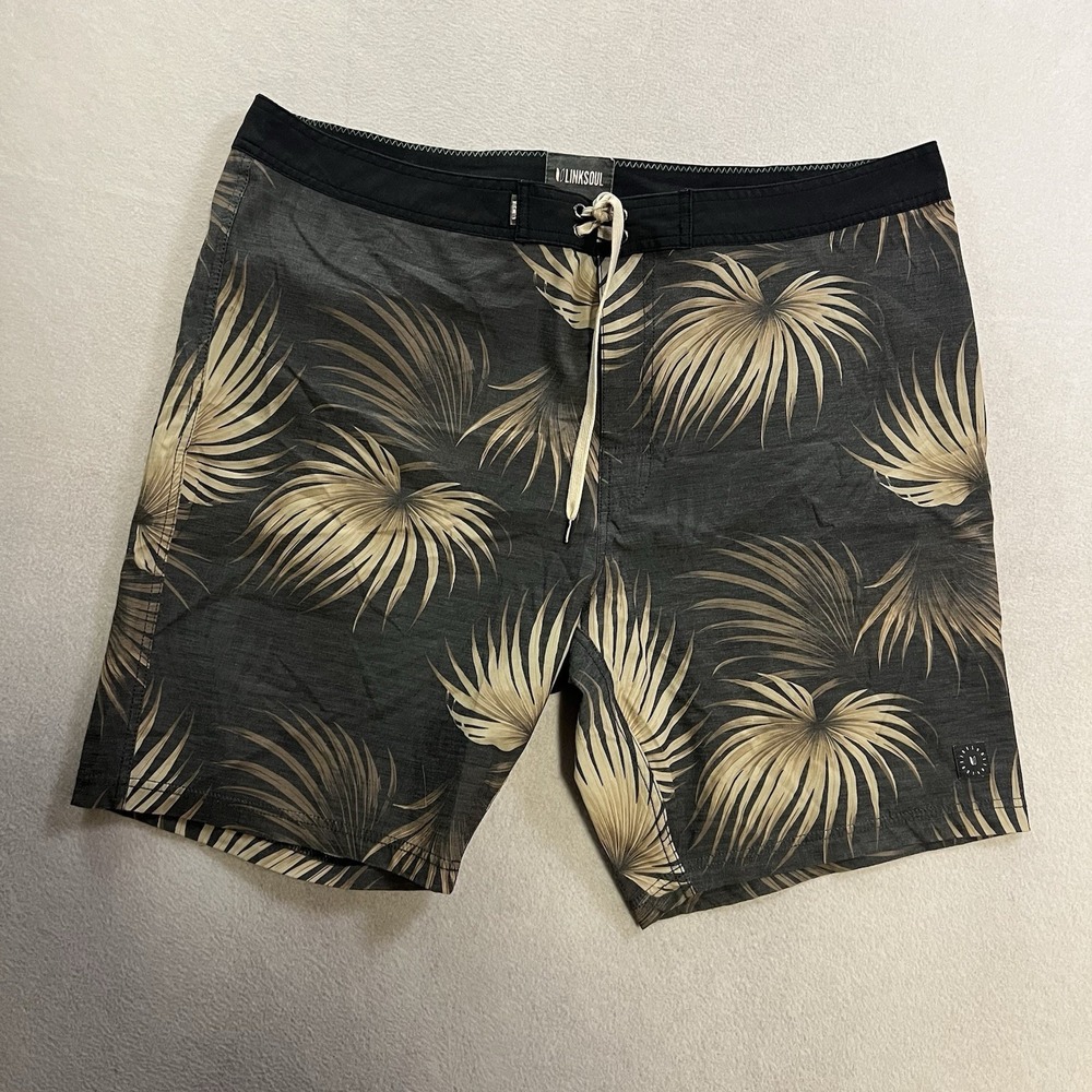 Linksoul Boardwalker Board Shorts Men's Size 40 Palm Beach Floral Swim